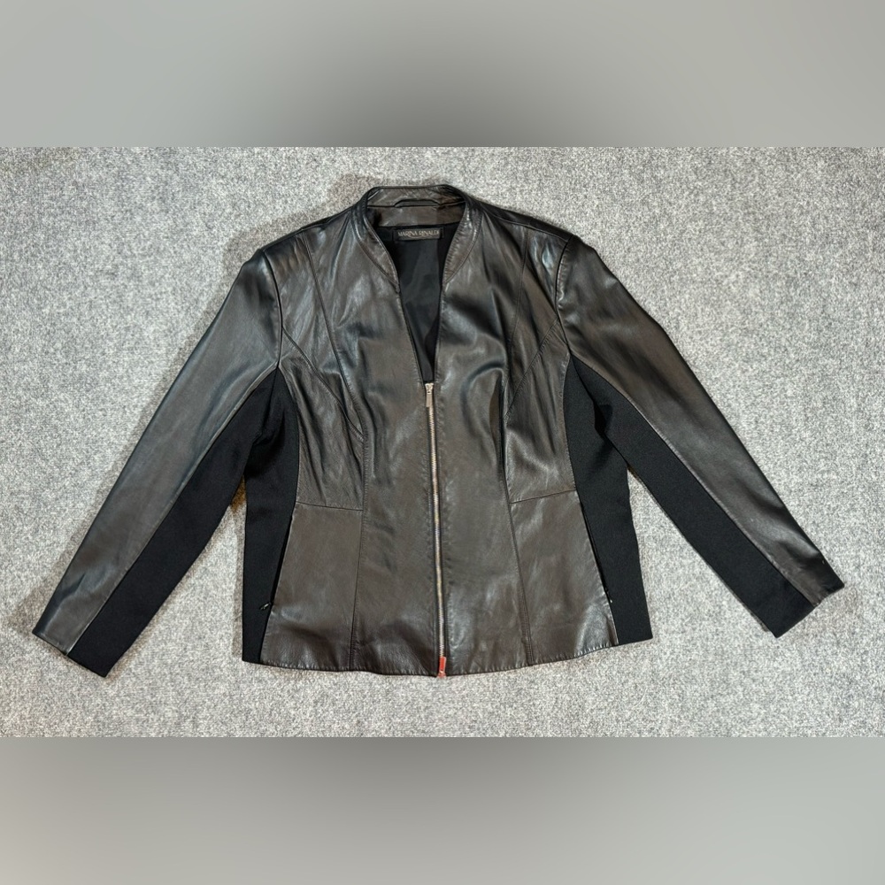 Marina Rinaldi Women's Black Sheepskin Leather Jacket MR 27 /USA 18 / Fit XL